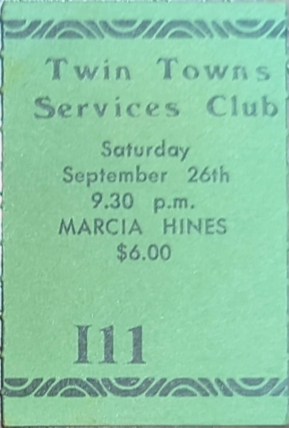 Marcia Hines - c. 90s Original Vintage Concert Ticket Seat #I11A