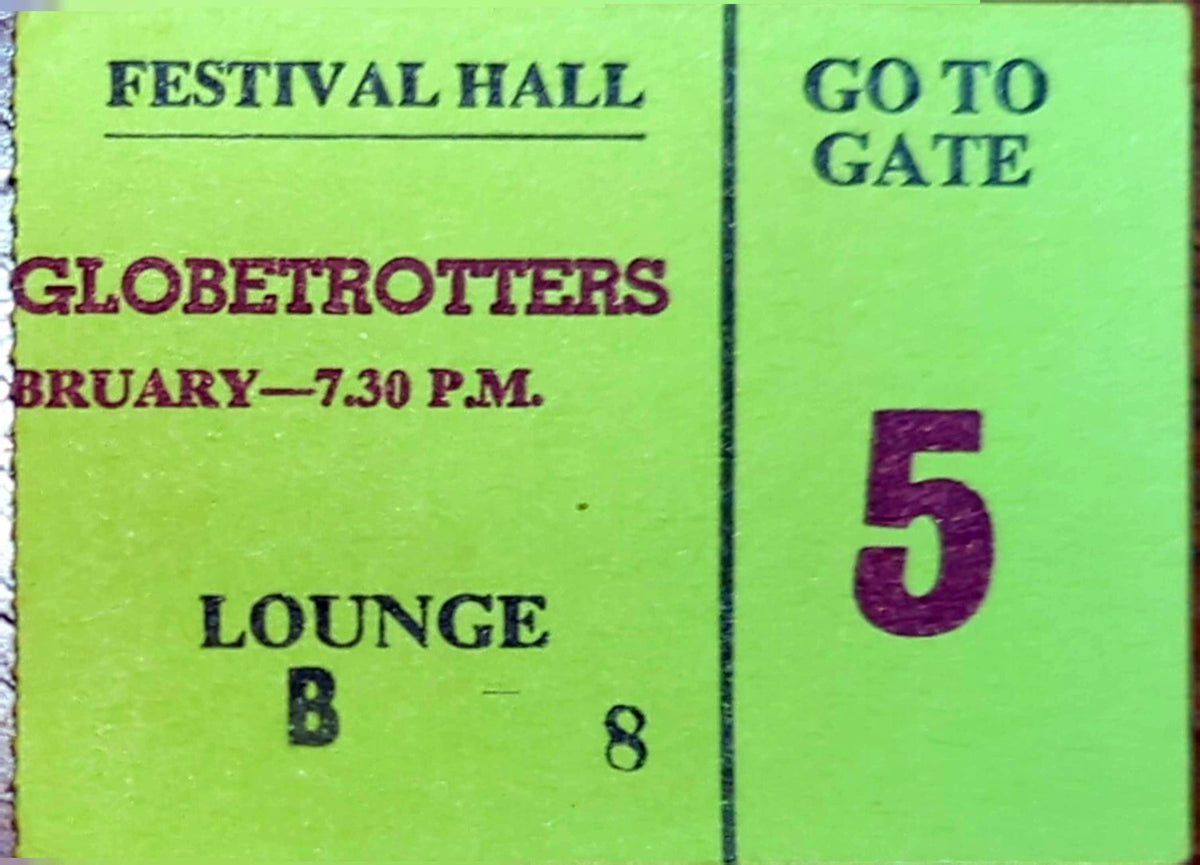Harlem Globetrotters - 1961 Original Vintage Concert Ticket Seat #B8