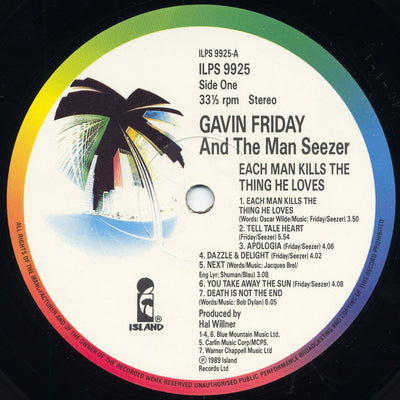 Gavin Friday & The Man Seezer - Each Man Kills The Thing He Loves Vinyl LP (Used)