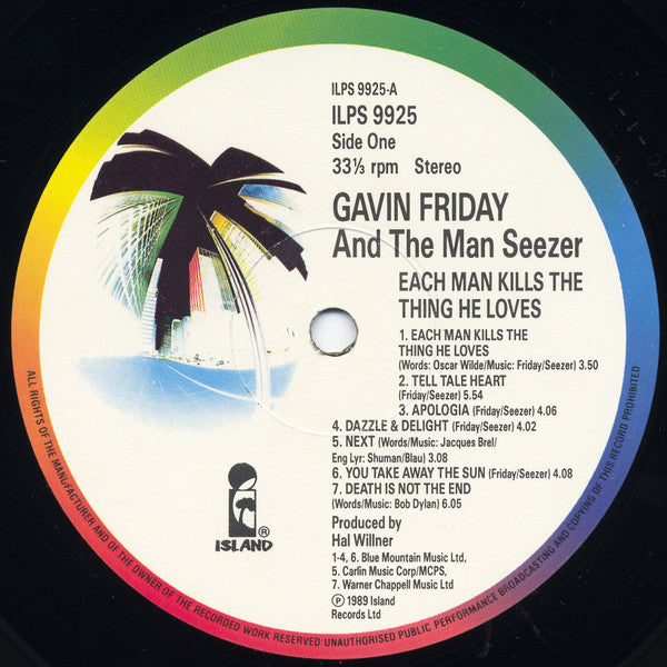 Gavin Friday & The Man Seezer - Each Man Kills The Thing He Loves Vinyl LP (Used)