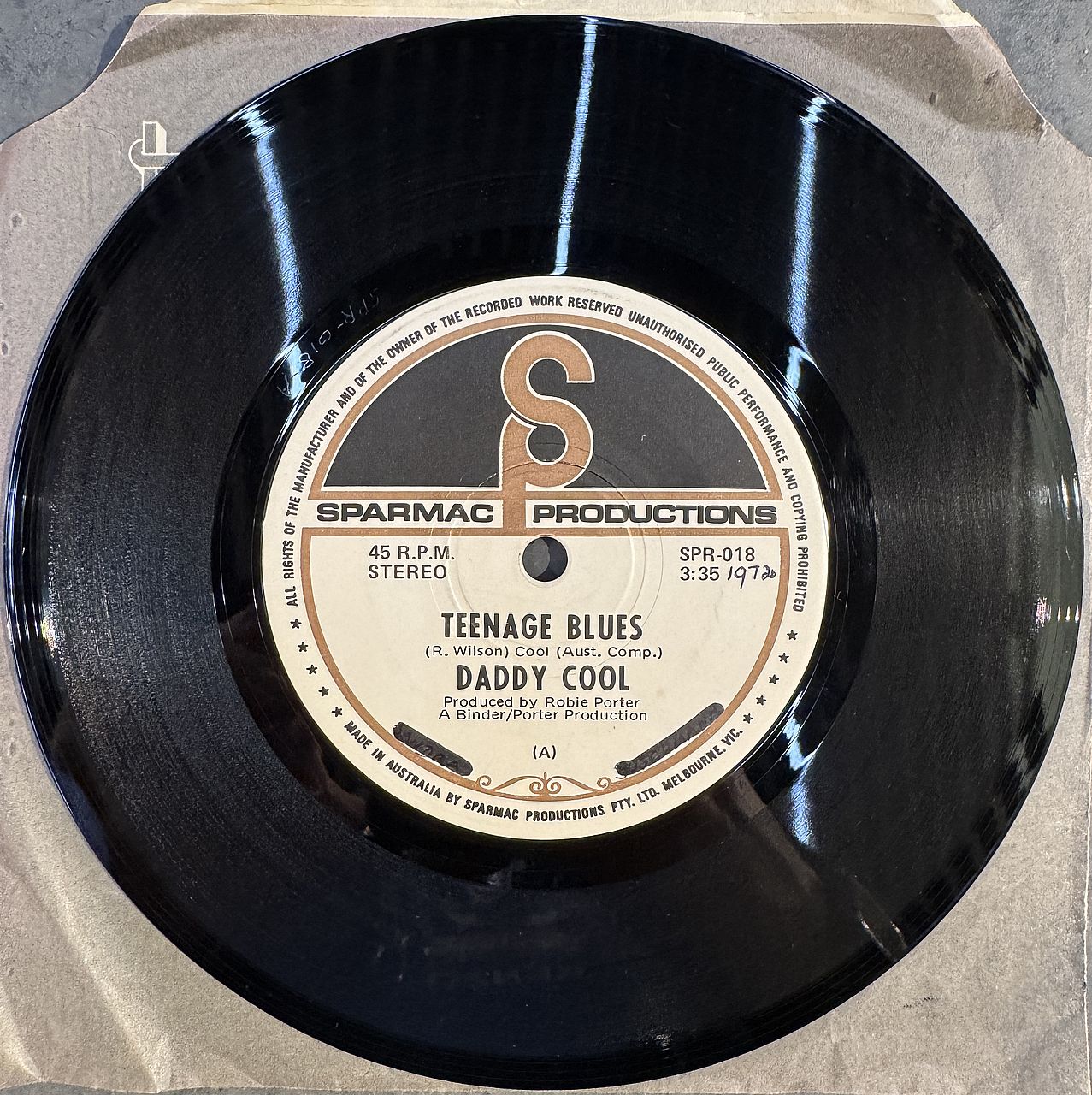 Daddy Cool – Teenage Blues 7" Single Vinyl (Used)