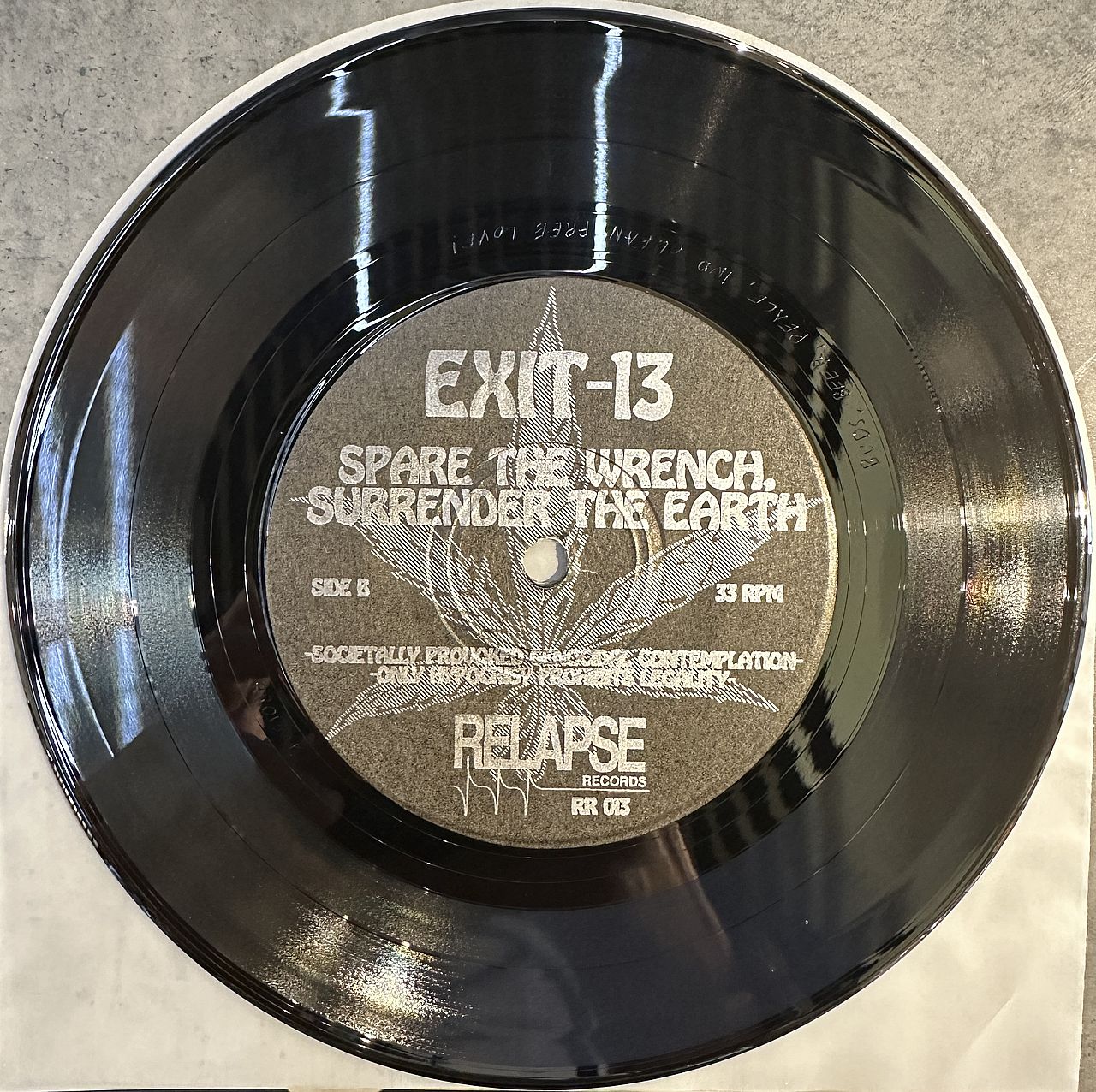 Exit-13 – Spare The Wrench, Surrender The Earth 7" Vinyl EP (Used)
