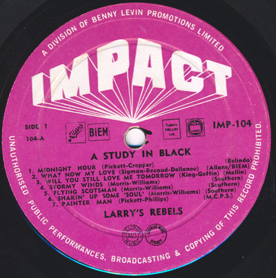 Larry's Rebels - A Study In Black Vinyl LP (Used)