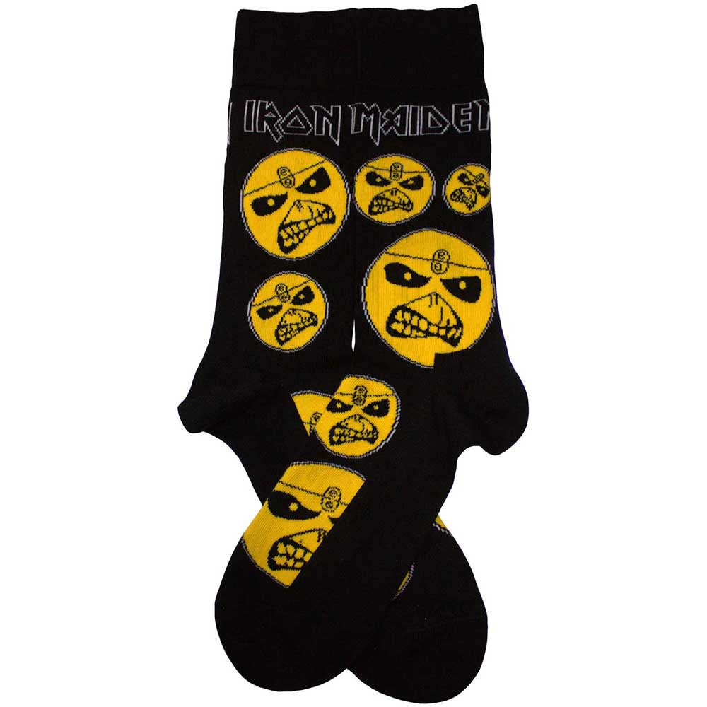 Iron Maiden - Piece Of Mind Black And Yellow Unisex Socks
