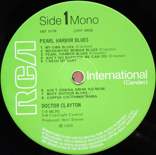 Doctor Clayton & His Buddy - Pearl Harbour Blues Vinyl LP (Used)