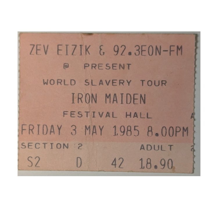 Iron Maiden - World Slavery Tour 1985 Original Vintage Concert Ticket