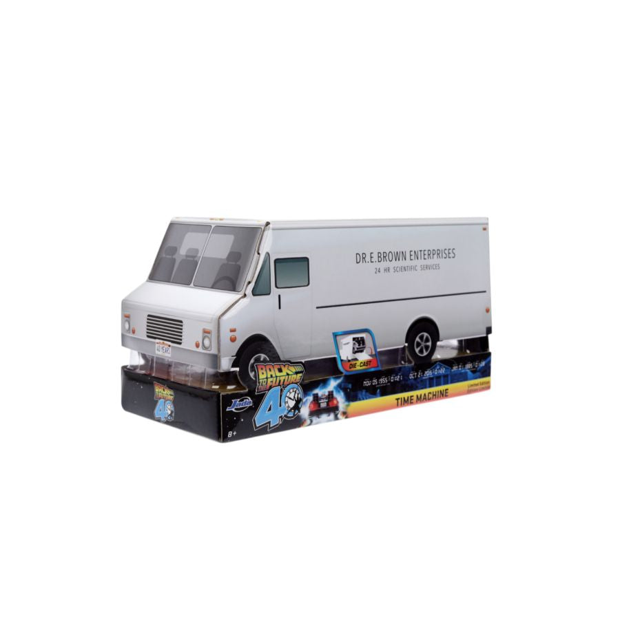 Back to the Future - Delorean (Frosted) 1:32 Scale Die Cast Car with Truck Box (SDCC Exclusive)