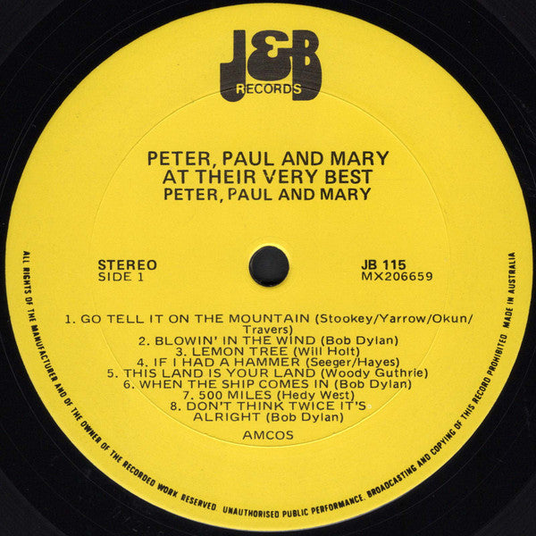 Peter, Paul & Mary - 16 Big Hits Vinyl LP (Used)