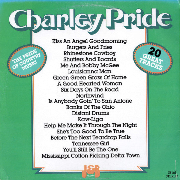 Charley Pride - The Pride Of Country Music 20 Great Tracks Vinyl LP (Used)