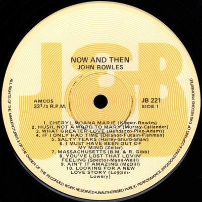 John Rowles - Now & Then Vinyl LP (Used)