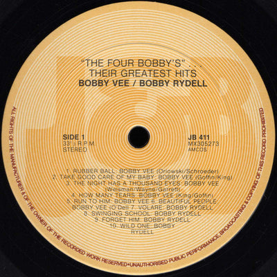 Bobby Vee, Bobby Rydell, Bobby Darin & Bobby Vinton - The 4 Bobbys - Their Greatest Hits Vinyl LP (Used)