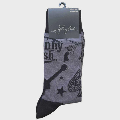 Johnny Cash - Guitars 'n Guns Charcoal Unisex Ankle Socks