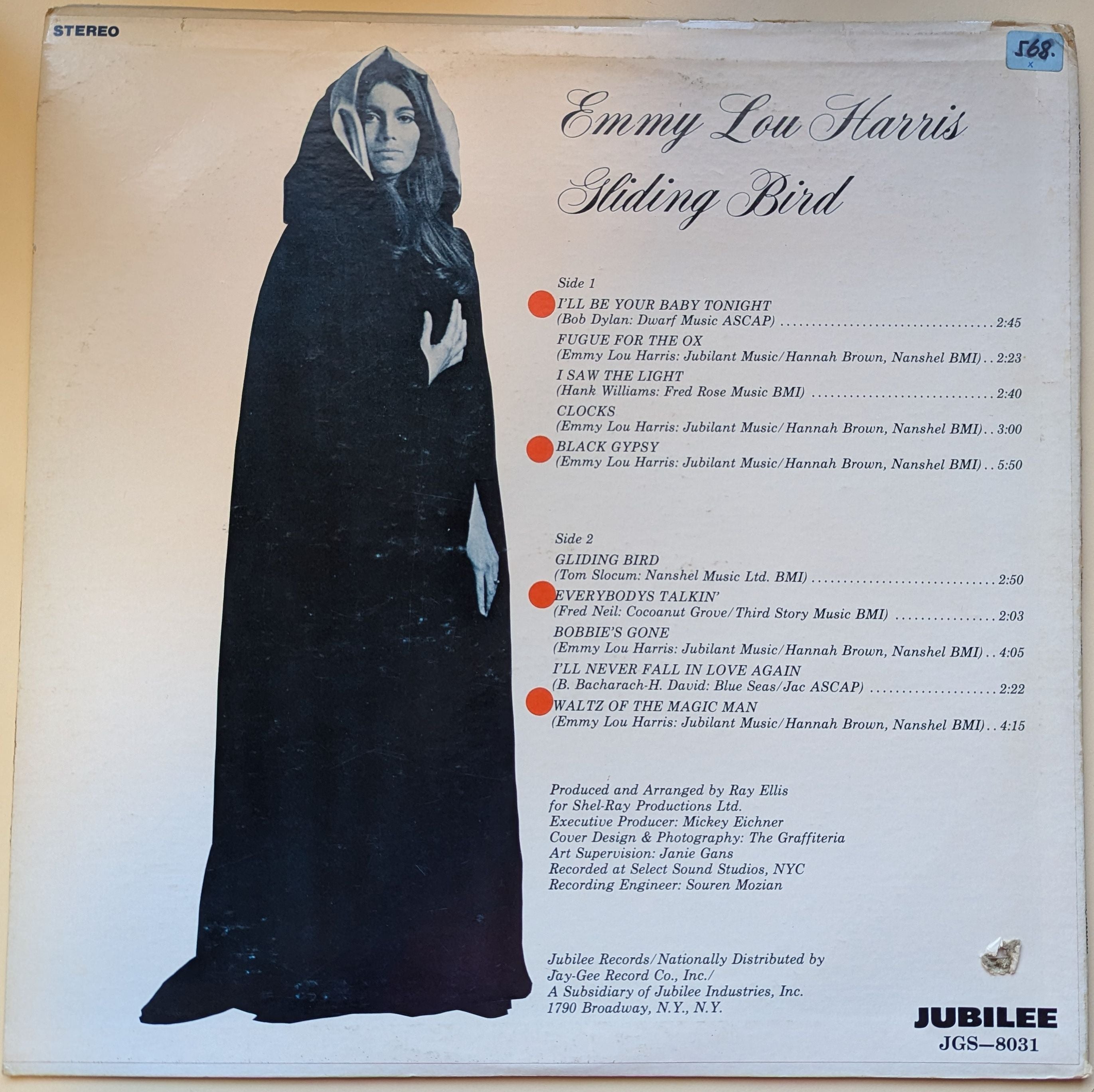 Emmylou Harris - Gliding Bird DJ Promo Vinyl LP (Used)