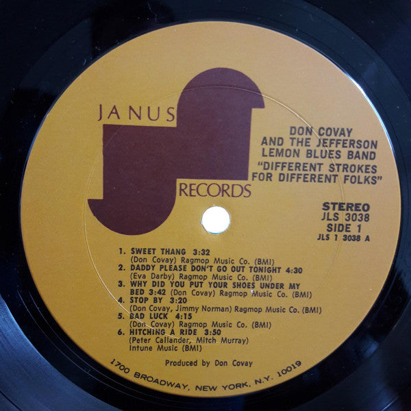 Don Covay & Jefferson Lemon Blues Band - Different Strokes For Different Folks Vinyl LP (Used)