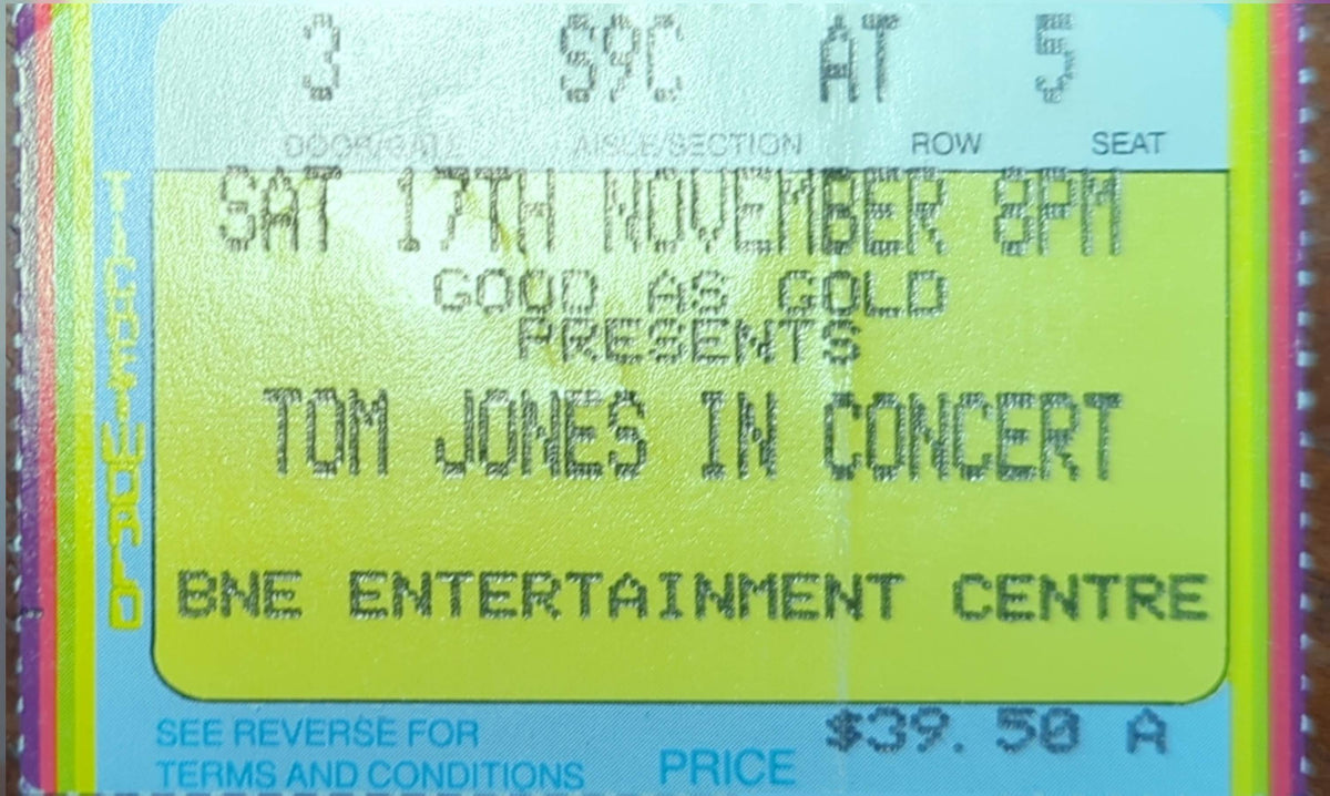 Tom Jones - 1990 Original Vintage Concert Ticket Seat #5