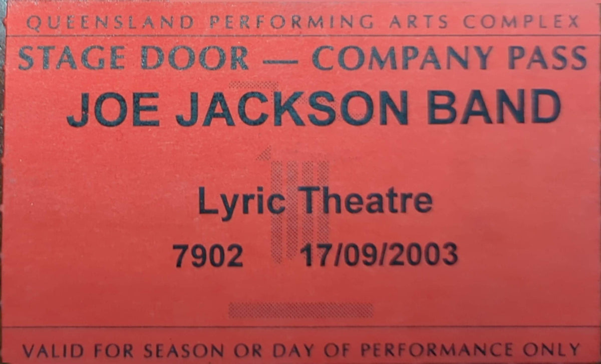 Joe Jackson Band - 2003 Original Vintage Concert Ticket