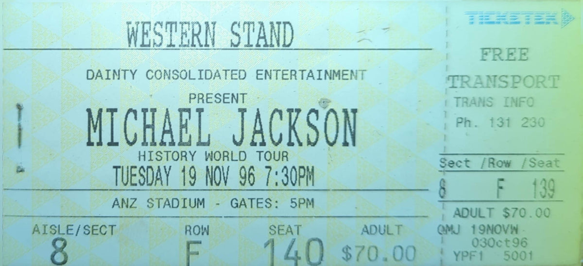 Michael Jackson - 1996 Original Vintage Concert Ticket Seat #140