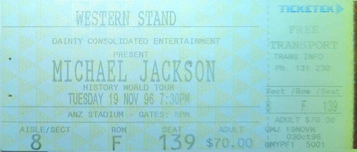 Michael Jackson - 1996 Original Vintage Concert Ticket Seat #139