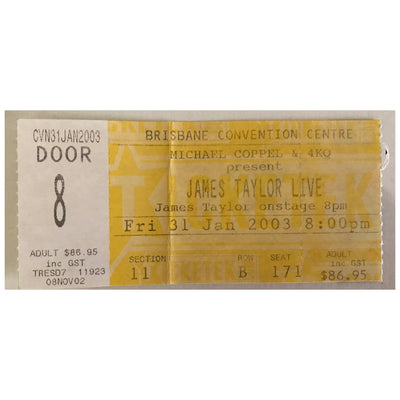 James Taylor - That's Why I'm Here 1986 Australia Original Concert Tour Program With Concert Ticket