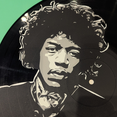 Vinyl Art - Jimi Hendrix Spray-Painted Vinyl