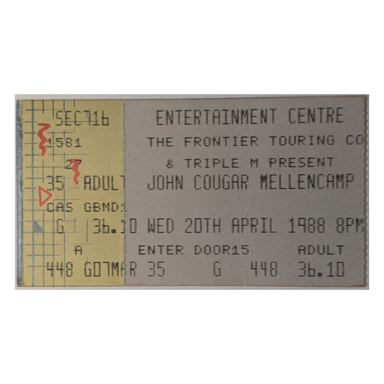 John Cougar Mellencamp - The Lonesome Jubilee Tour 1988 Seat 448