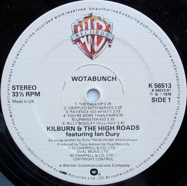 Kilburn & High Roads Featuring Ian Dury - Wotabunch! Vinyl LP (Used)