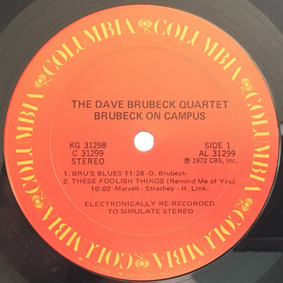 Dave Brubeck Quartet - Brubeck On Campus Remastered Gatefold Vinyl 2LP (Used)