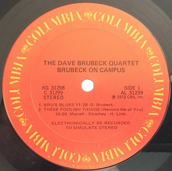 Dave Brubeck Quartet - Brubeck On Campus Remastered Gatefold Vinyl 2LP (Used)