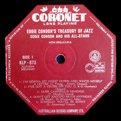 Eddie Condon & His All-Stars - Eddie Condon's Treasury Of Jazz Vinyl LP (Used)