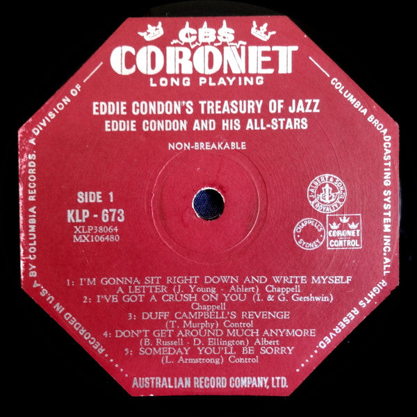 Eddie Condon & His All-Stars - Eddie Condon's Treasury Of Jazz Vinyl LP (Used)