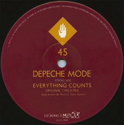 Depeche Mode - Everything Counts And Live Tracks Limited Edition Vinyl LP (Used)