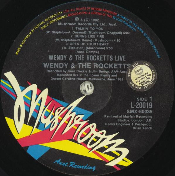 Wendy & Rocketts - Wendy & The Rocketts Live 12" Vinyl Mini-Album (Used)