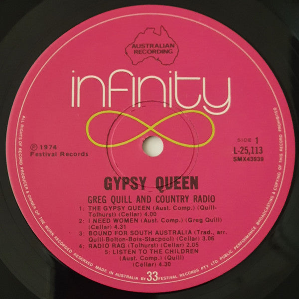 Greg Quill & Country Radio - Gypsy Queen Vinyl LP (Used)