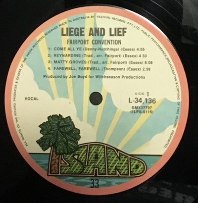 Fairport Convention - Liege & Lief Vinyl LP (Used)