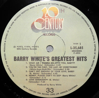 Barry White - Barry White's Greatest Hits Vinyl LP (Used)