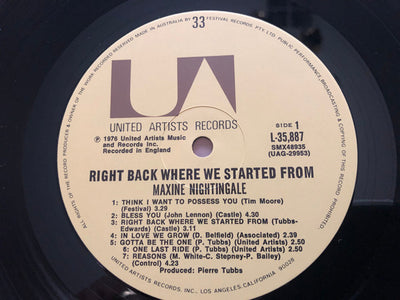 Maxine Nightingale - Right Back Where We Started From Vinyl LP (Used)