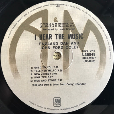 England Dan & John Ford Coley - I Hear The Music Vinyl LP (Used)