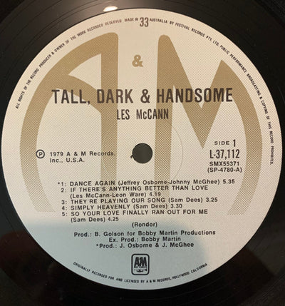 Les McCann - Tall, Dark & Handsome Vinyl LP (Used)