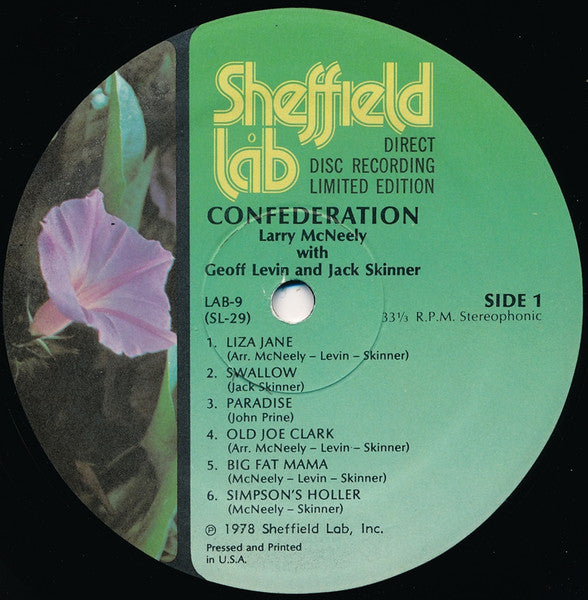 Larry McNeely, Geoff Levin & Jack Skinner - Confederation Limited Edition Vinyl LP (Used)