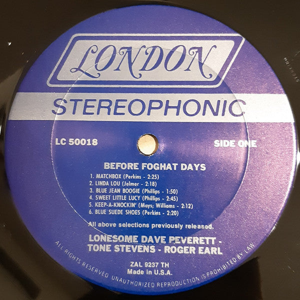Roger Earl, Lonesome Dave Peverett & Tone Stevens - Before Foghat Days Reissue Vinyl LP (Used)