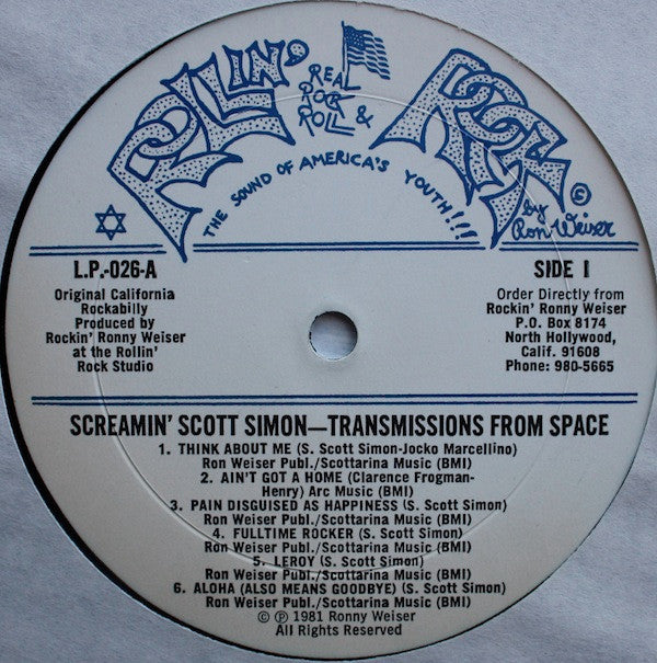 Screamin' Scott Simon - Transmissions From Space Vinyl LP (Used)