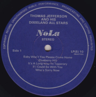Thomas Jefferson & His Dixieland All Stars - If I Could Be With You Vinyl LP (Used)