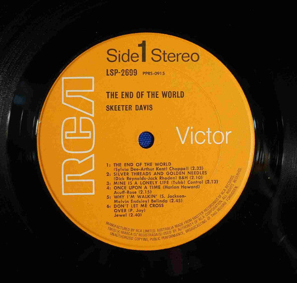Skeeter Davis - Skeeter Davis Sings The End Of The World Vinyl LP (Used)