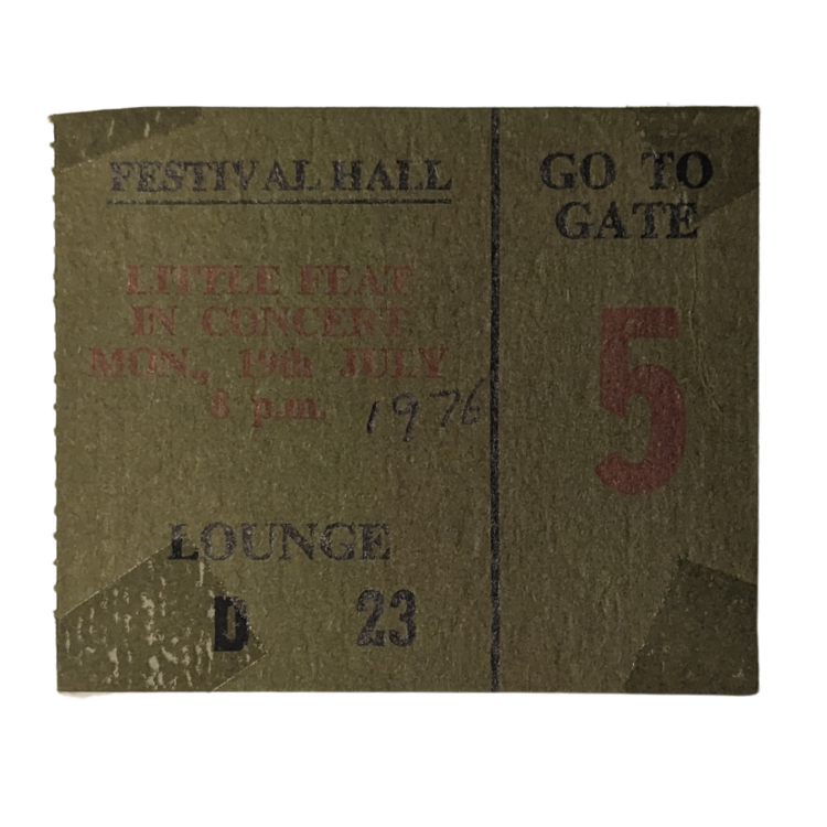 Little Feat - 1976 Tour Original Vintage Concert Ticket