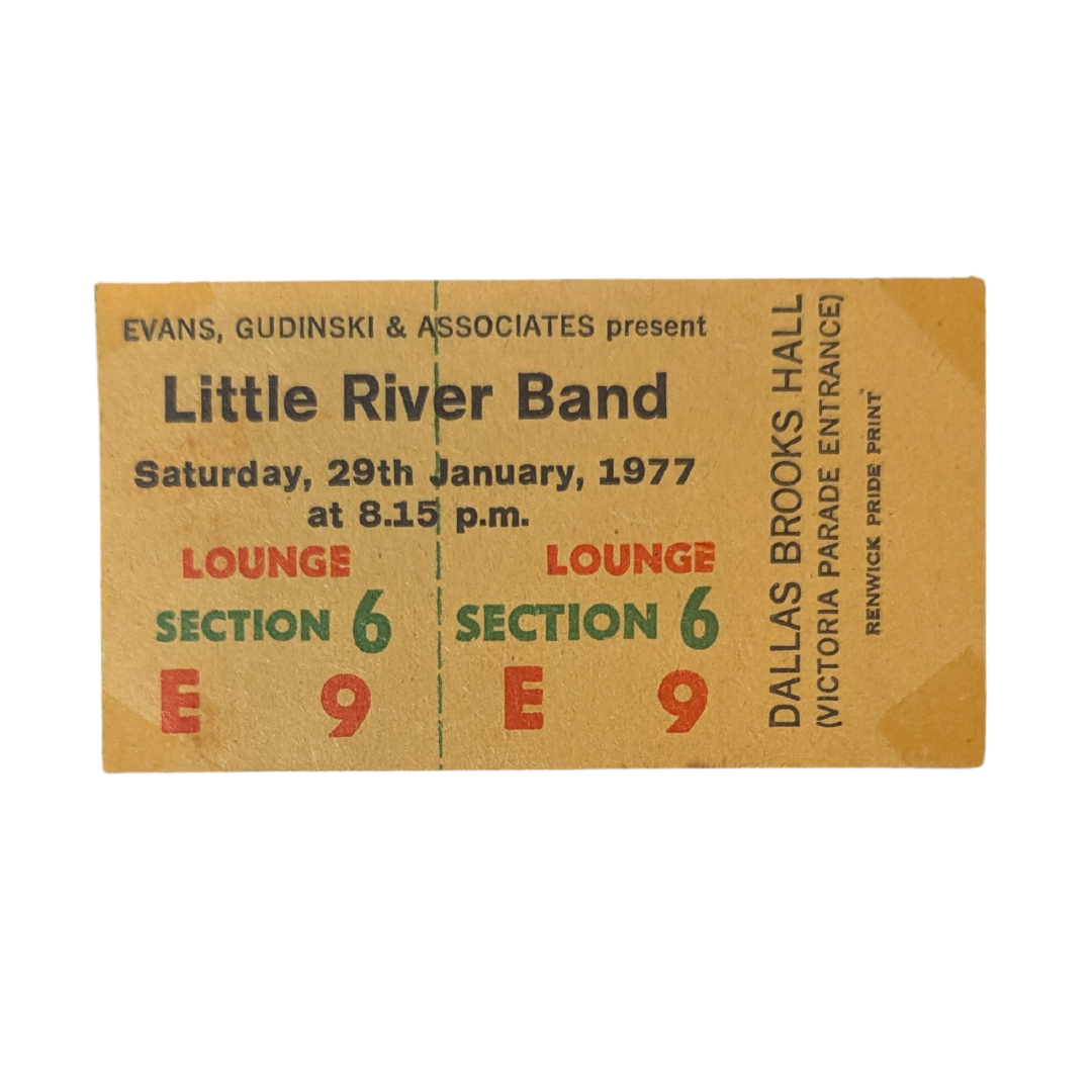 Little River Band - 1977 Tour Original Vintage Concert Ticket
