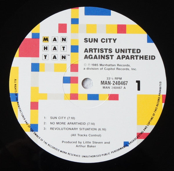 Artists United Against Apartheid - Sun City Vinyl LP (Used)