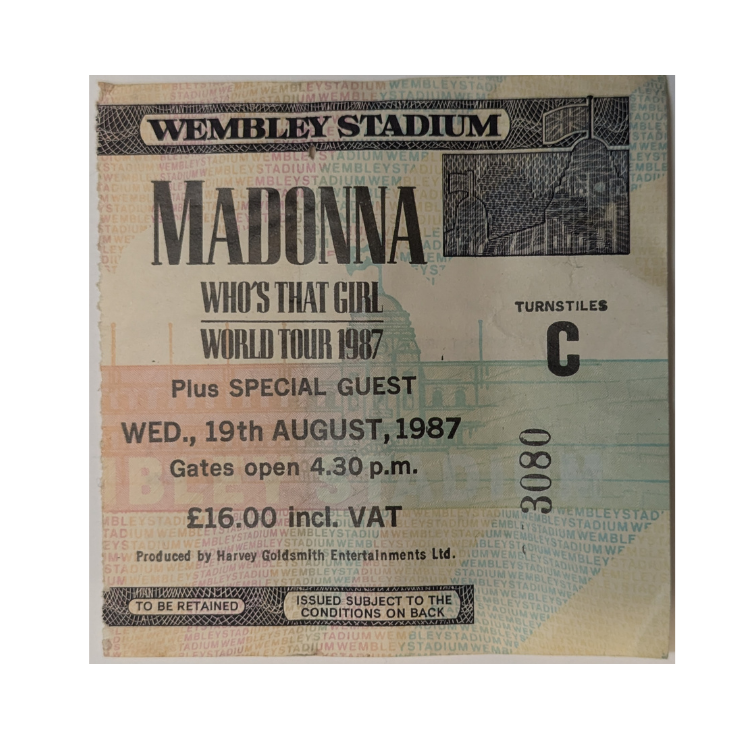 Madonna - Who's That Girl Tour 1987 Original Vintage Concert Ticket
