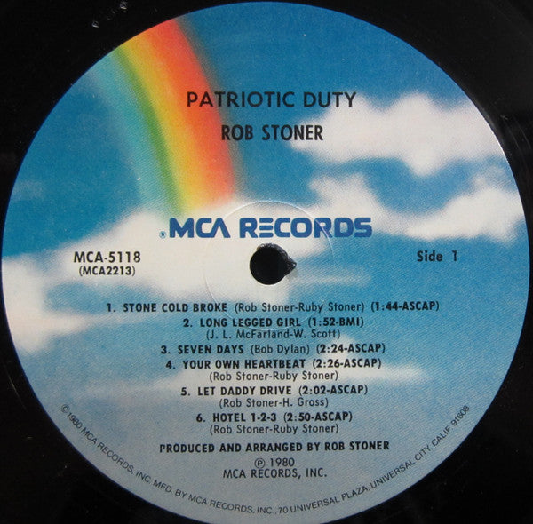 Rob Stoner - Patriotic Duty Vinyl LP (Used)