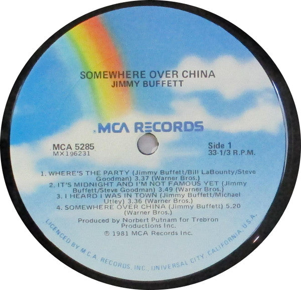 Jimmy Buffett - Somewhere Over China Vinyl LP (Used)