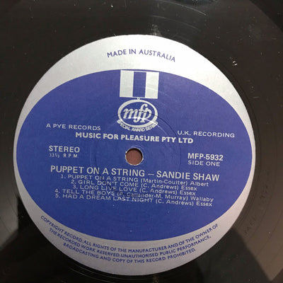 Sandie Shaw - Puppet On A String Vinyl LP (Used)